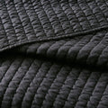 3 Piece Quilt Set Black King Cal King King Black Microfiber