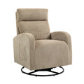 Jiada Upholstered Swivel Glider.Flannel Fabric.Rocking Chair For Nursery In Light Brown.Modern Style One Left Bag Light Brown Primary Living Space Foam Fabric Metal