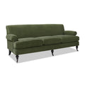 Alana Lawson Three Cushion Tightback Sofa, Olive Green Performance Velvet Green Foam Velvet 3 Seat
