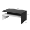 Homcom Modern Coffee Table, 2 Tier Rectangular Center Table With Storage Shelves For Living Room, Black White White Black Engineered Wood
