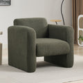 Modern Accent Chair Lambskin Sherpa Fabric Upholstered Comfy Reading Arm Chair Soft Padded Armchair With Back And Pillow For Living Room Bedroom Reception Waiting Room Office,Seaweed Green Seaweed Green Primary Living Space Upholstered