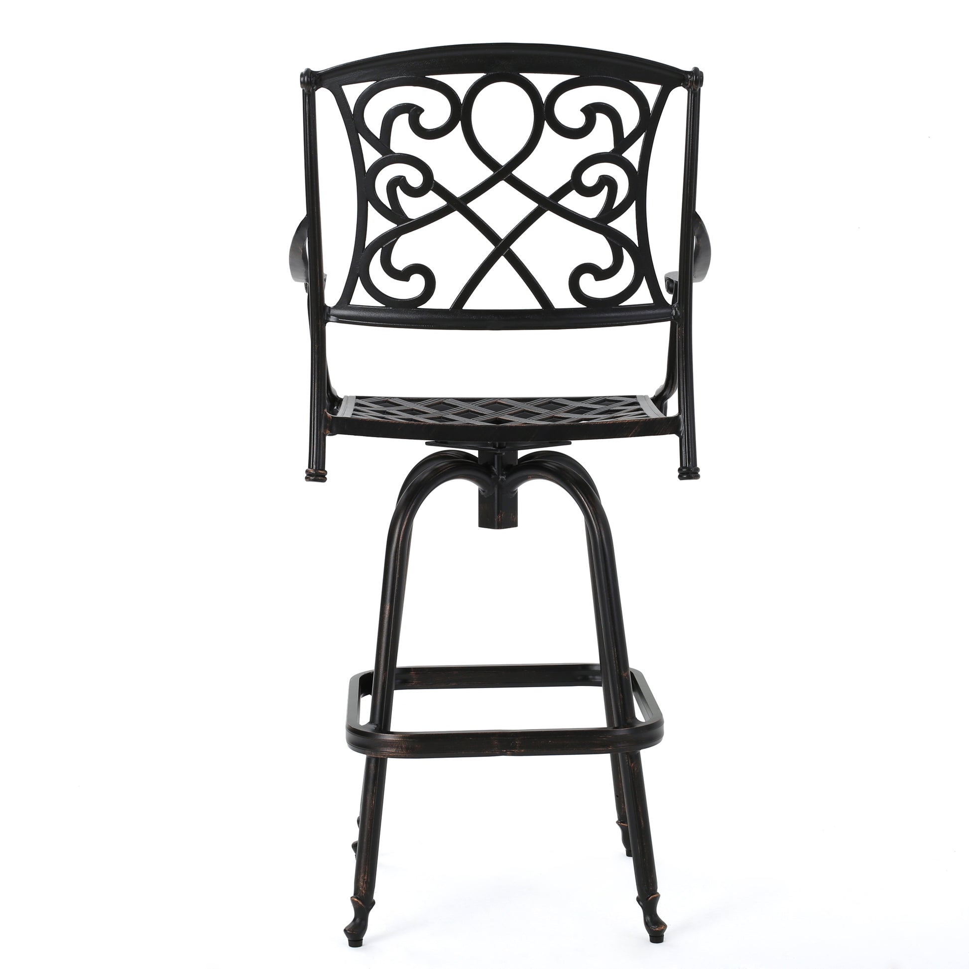 Waterbury Cast Barstool Copper Mildew Resistant Cushion Garden & Outdoor Antique,Casual,Classic Metal