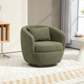 Upholstered Swivel Barrel Armchair With Storage Modern Living Room Side Chair For Bedroom Office Reading Spaces Teddy Fabric Dark Green Dark Green Foam Upholstered
