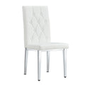 2 Piece Dining Chairs.White Armless Dining Chairs Brings A Touch Of Fresh And Bright Ambiance To The Dining Area, Seamlessly Blending With Modern Minimalist Or Nordic Decor Styles. White Pu