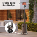 48,000 Btu Propane Patio Heater With Sand Box, Table, Double Layer Stainless Steel Burner And Safety Protection System, Outdoor Heater With Wheels For Home&Commercial Use In Backyard, Garden Brown