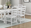 Modern Contemporary White Finish 5Pc Set Dining Table And 4 Side Chairs Set Wooden Kitchen Dining Furniture Casual Style Wood Wood White Seats 4 Wood Dining Room 72 Inches Casual,Farmhouse Rectangular Dining Table With Chair Wood