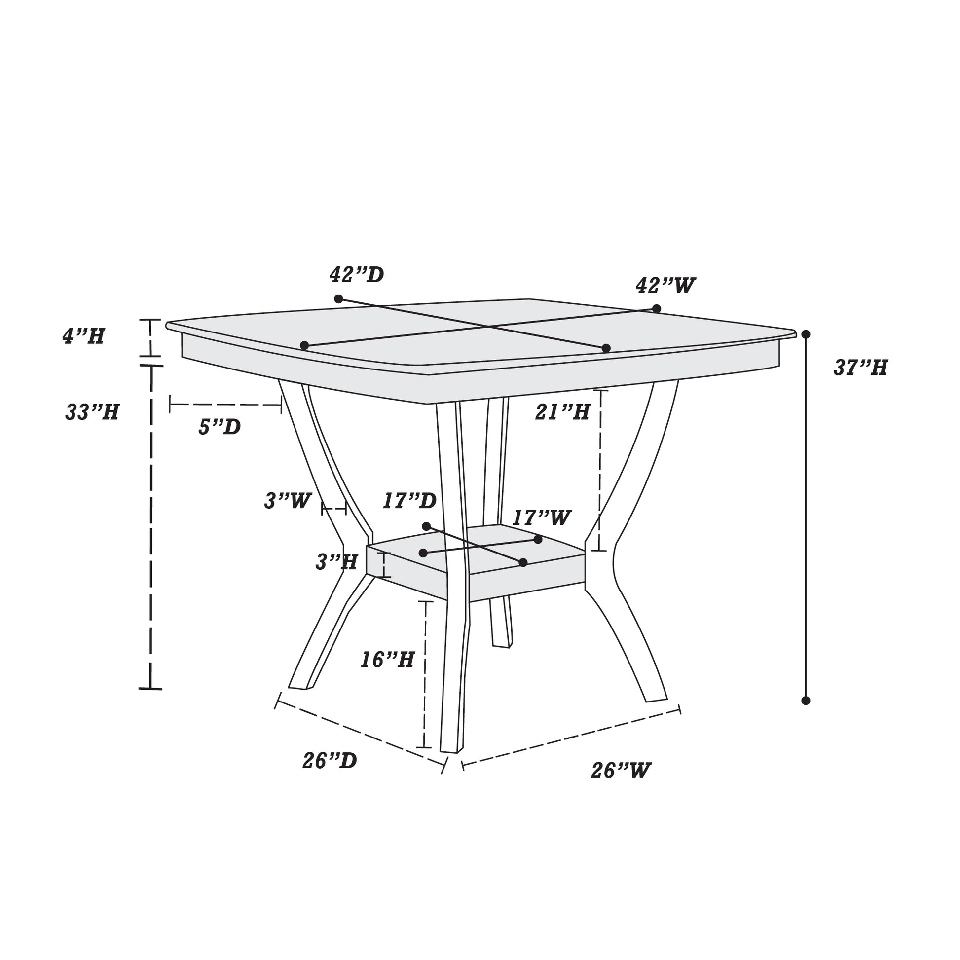 Dining Table Counter Height Dining Table 1Pc Table W Shelve Solidwood Espresso Finish Dining Room Furniture Espresso Dining Room Classic,Contemporary,Modern,Transitional Rubberwood Square Kitchen & Dining Tables Square Solid Wood