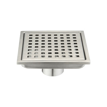 6 Inch Grid Shower Floor Drain Brushed Nickel Stainless Steel