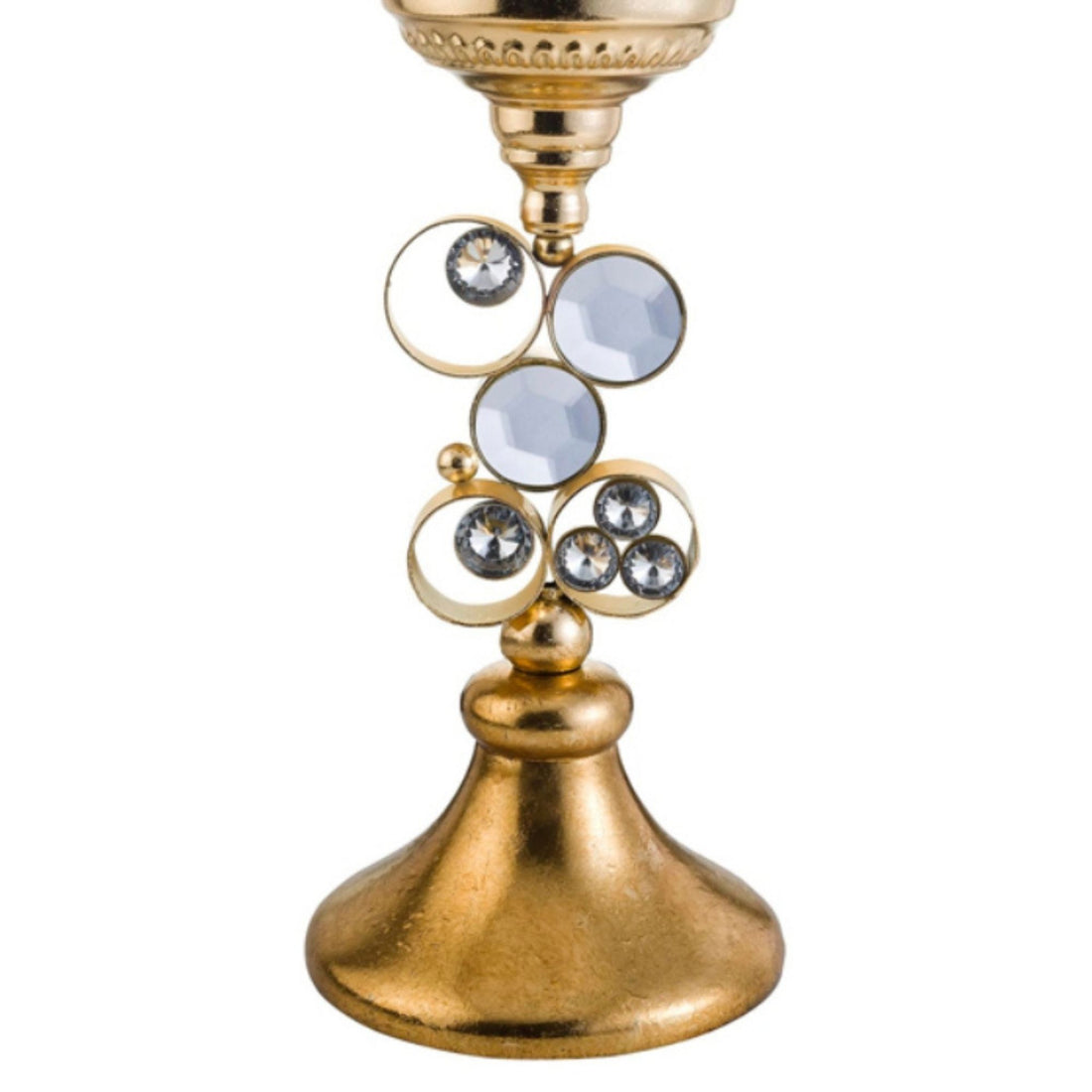 18" Tall Polyresin "Malha" Candleholder, Gold Finish Gold Polyresin