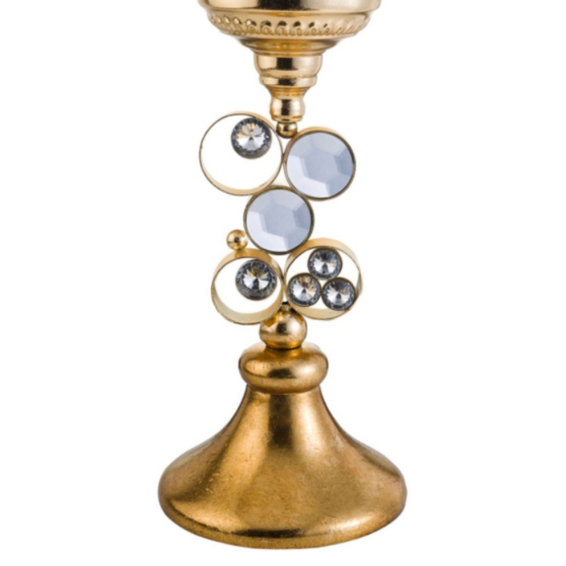 18" Tall Polyresin "Malha" Candleholder, Gold Finish Gold Polyresin