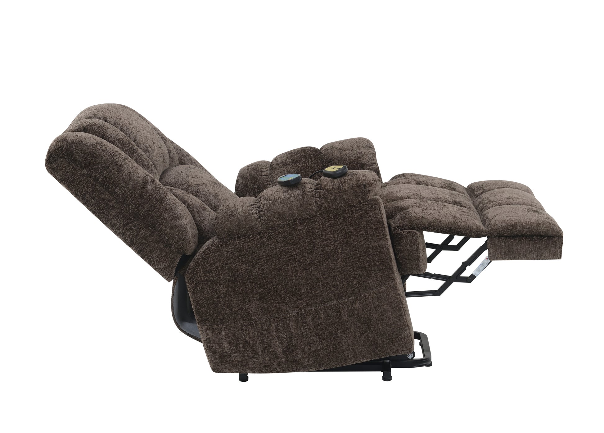 Pacay Power Recliner W Lift, Heating & Massage, Brown Velvet Lv02998 Brown Upholstered