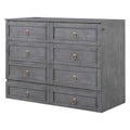 Full Size Murphy Bed With Large Drawers,Gray Full Gray Plywood