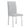 2 Piece Dining Chairs.Light Gray Provides A Modern Feel, While The Checkered Buckle Design Has A Traditional And Classic Touch. Suitable For Various Occasions Such As Kitchens,Conference Rooms, Etc. Light Gray Pu