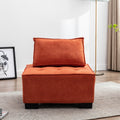 Coolmore Modern Upholstered Chair Leisure Sofa Lazy Sofa Plastic Legs And Pillow Removable Armless Accent Chair For Living Room,Bedroom,Office Orange Linen Orange Foam Linen