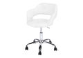 Office Chair, Adjustable Height, Swivel, Ergonomic, Armrests, Computer Desk, Work, White Leather Look, Chrome Metal, Contemporary, Modern White Foam Faux Leather