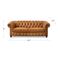 Kingston Waxy Pull Up Leather Sofa Brown Down Filling Genuine Leather 3 Seat