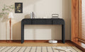 Unique Modern Rounded And Smooth Surface Console Table With 2 Drawers For Living Room And Entryway Black Black Primary Living Space Drawers Glossy Mdf