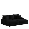 86.6Inch Corduroy 3 Seater Sofa With 3 Back Pillows2 Toss Pillows And Two Ottoman ,Comfy Sofa Deep Seat Couch For Living Room Black Corduroy 3 Seat