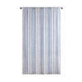Poly Printed Curtain Panel With Tufted Stripe And Lining White Navy 50X84