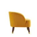 Upholstered Barrel Accent Chair With Wooden Legs Orange Rubberwood Velvet