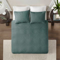 3 Piece Reversible Bedspread Set Balsam Green Queen Green Polyester