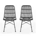 Sawtelle Chair Grey Rattan Metal