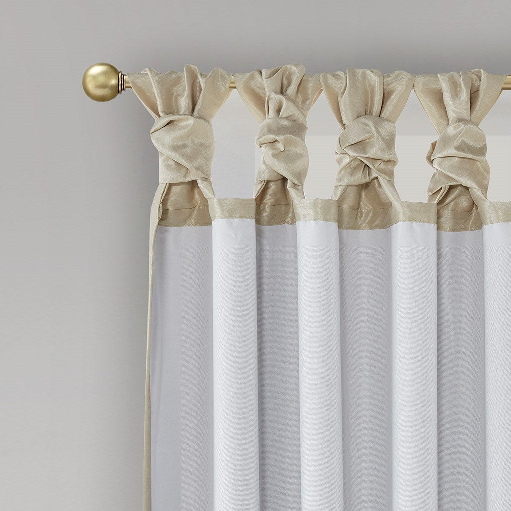 Twist Tab Total Blackout Window Curtain Panel Only 1 Pc Panel Champagne Polyester