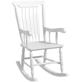 Outsunny Outdoor Wood Rocking Chair, 350 Lbs. Porch Rocker With High Back For Garden, Patio, Balcony, White White Wood