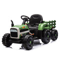 Ride On Tractor With Trailer,24V Battery Powered Electric Tractor Toy, 200W*2Motor 1.86 4.97Mph Remote Control,Electric Car For Kids,Three Speed Adjustable,Usb,Mp3 ,Bluetooth,Led Light, Safety Belt. Emerald 50 99 Lbs Polypropylene