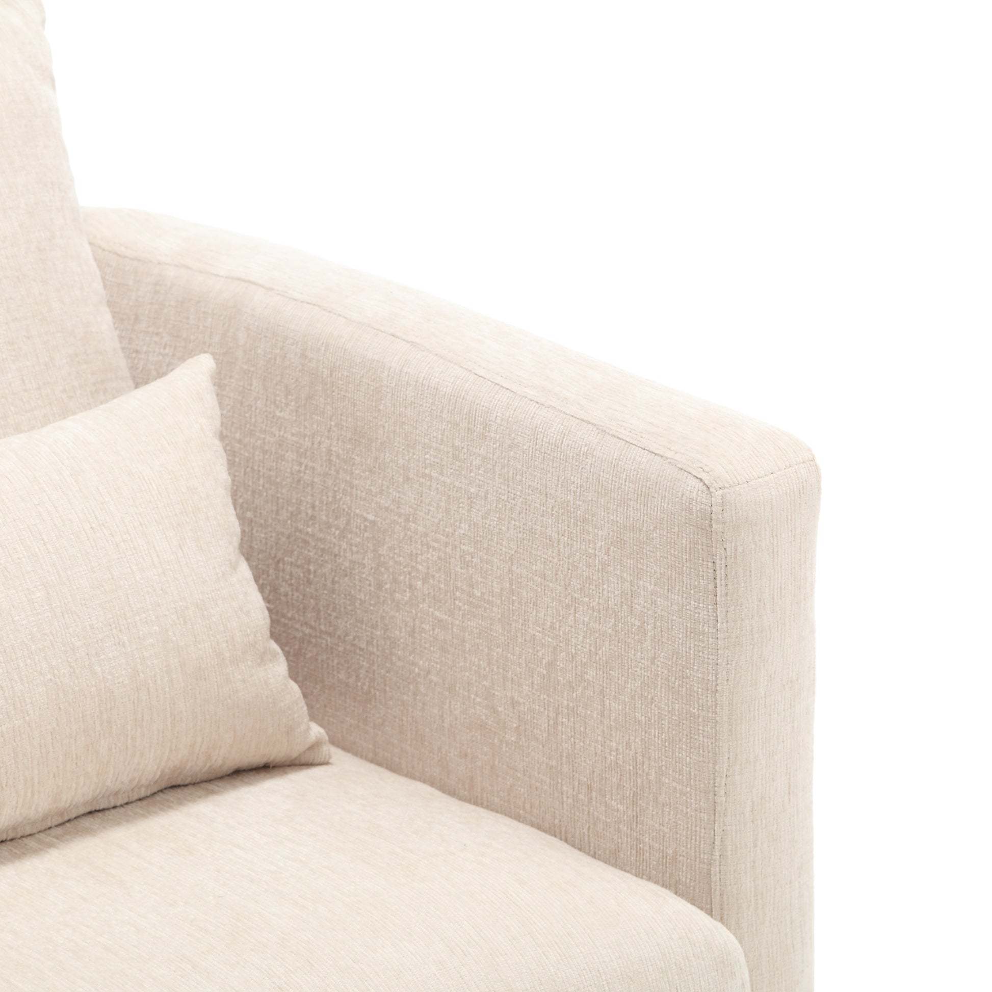 Coolmore Swivel Barrel Chair, Comfy Round Accent Sofa Chair For Living Room, 360 Degree Swivel Barrel Club Chair, Leisure Arm Chair For Nursery, Hotel, Bedroom, Office, Lounge Beige Chenille Beige Primary Living Space Foam Chenille