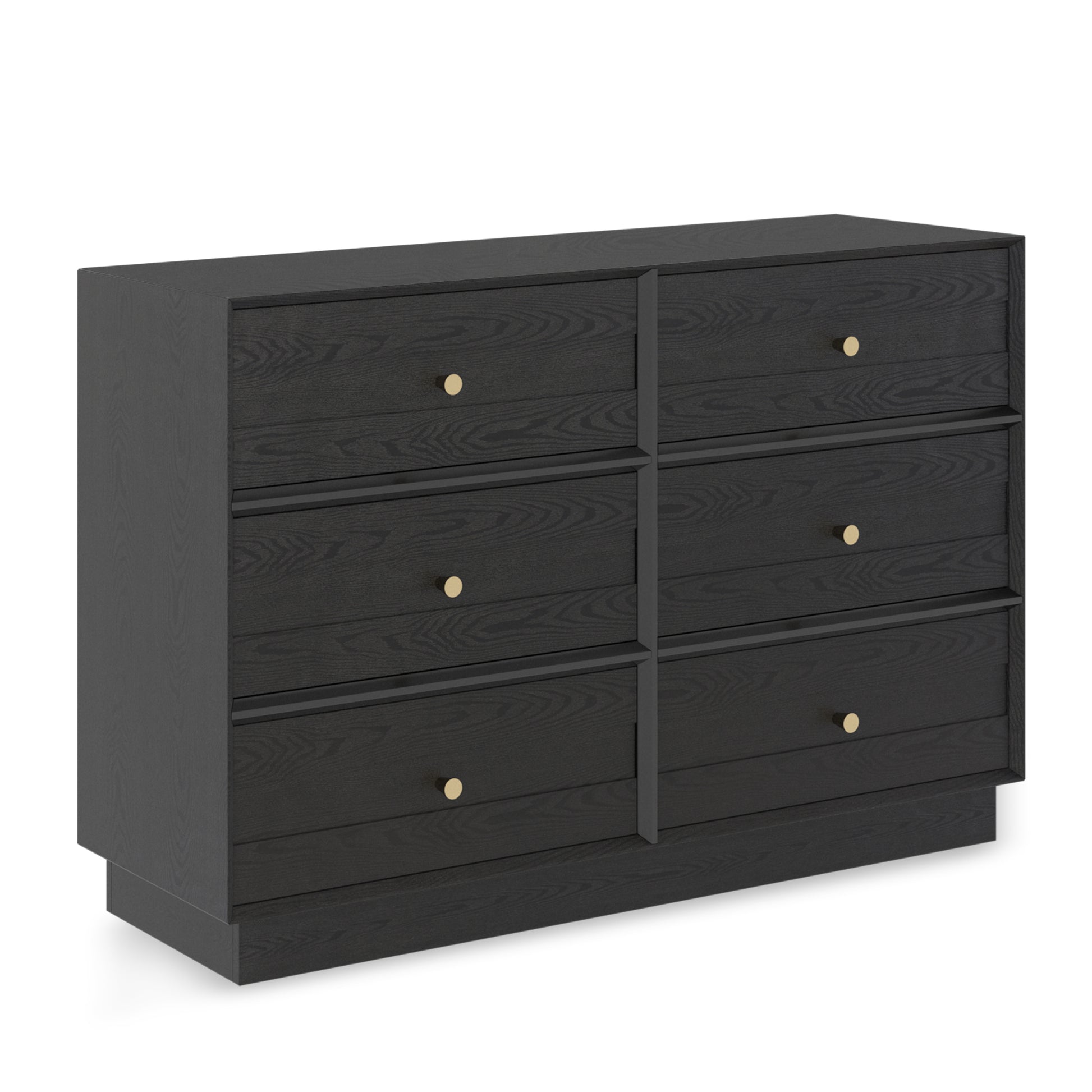 black dresser with crystal knobs Ravenne 8-drawer Velvet Upholstered LED Dresser Cabinet Black