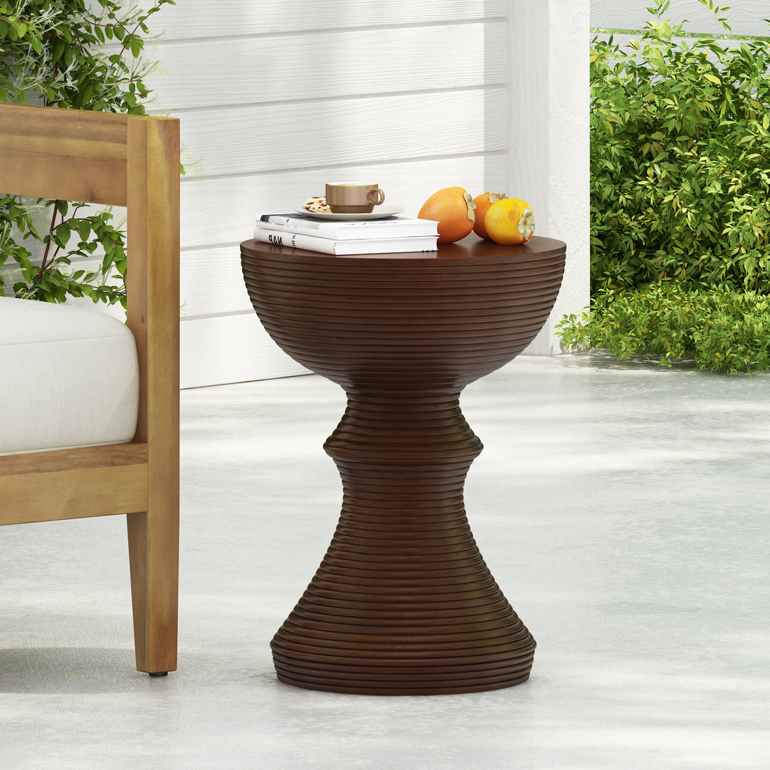 Semicircle Side Table Natural Concrete