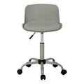 Office Chair, Adjustable Height, Swivel, Ergonomic, Computer Desk, Work, Juvenile, Grey Leather Look, Grey Metal, Contemporary, Modern Grey Foam Metal