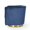 Swivel Arm Chair Blue Velvet