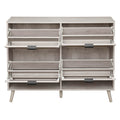 4 Door Shoe Rack, Freestanding Modern Shoe Storage Cabinet, For Entryway White Particle Board