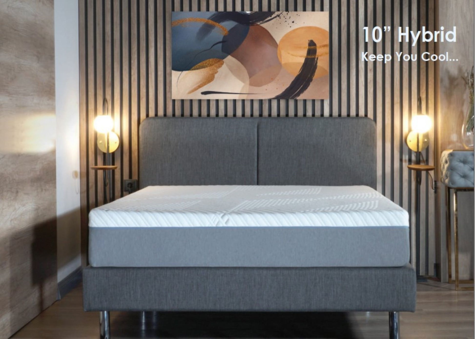 Full Size Cypress 10'' Medium Cooling Gel Memory Edge Support Pocket Spring Removable Cover Hybrid Mattress White Gray Foam Spring Full