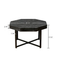 Wood Octagonal Vintage Patchwork Craft Farmhouse 30 Inch Wooden Table Top Cross Metal Legs Coffee Table For Living Room Antique Black Antique Black Primary Living Space Floor Mount Open Storage Coffee & End Tables Mdf Mdf