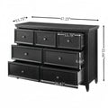 Modern 7 Drawers Dresser 7 Drawers Cabinet,Chest Of Drawers Closet Organizers And Storage Clothes Storage Drawers Cabinet For Living Room, Farmhouse Dresser Organizer Black Black Mdf