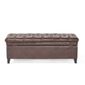 Juliana Storage Ottoman Brown Pu