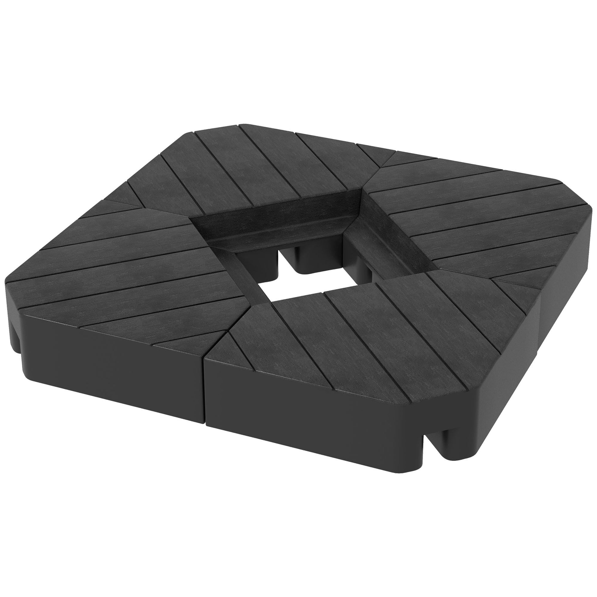 cantilever patio umbrella with base weight Outsunny 4 Piece Patio Cantilever Umbrella Base Weight Set, Outdoor Of