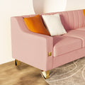 Fx P85 3S Pk 3 Seats Sofa Luxury Pink Velvet Sofa With Gold Accents Modern 3 Seat Couch With Plush Cushions, Perfect For Living Room And Office Decor Temu Suitable Pink Velvet 3 Seat