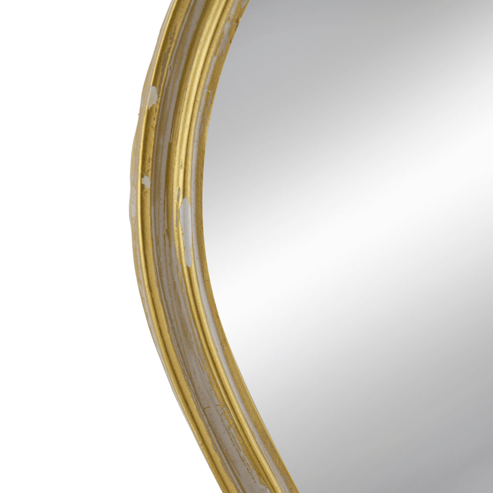 Small Decorative Mirror For Wall Decor, 2 Pieces Wall Accent, 4.5X9.5" Antique Gold Polyresin