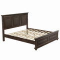 Traditional Town And Country Style Pinewood Vintage King Bed, Rich Brown King Brown Pine