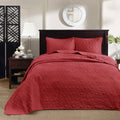 Reversible Bedspread Set Red King Red Cotton