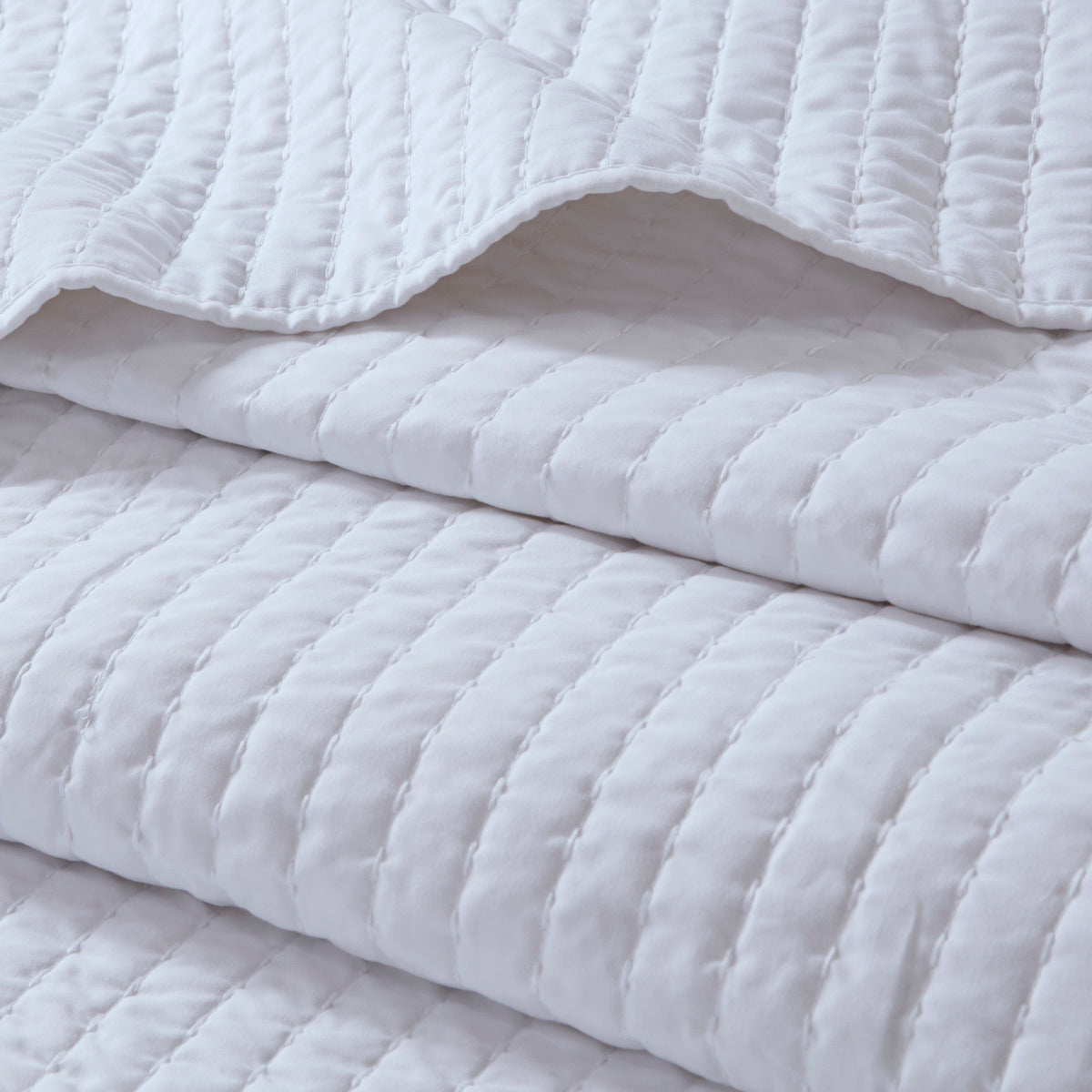 3 Piece Quilt Set White King Cal King King White Cotton