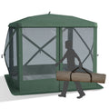 Outsunny Pop Up Camping Canopy Gazebo Screen Shelter Tent With Single Person Easy Set Up, Ventilating Mesh, Portable Carry Bag For Outdoor Camping Party Event, 7X7Ft, Green Green Polyester