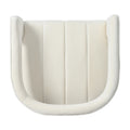 Modern Velvet Accent Chair With Ribbed Detail, Luxury Curved Fully Upholstered Accent Chair, Ivory White No Assembly Needed Ivory White Velvet