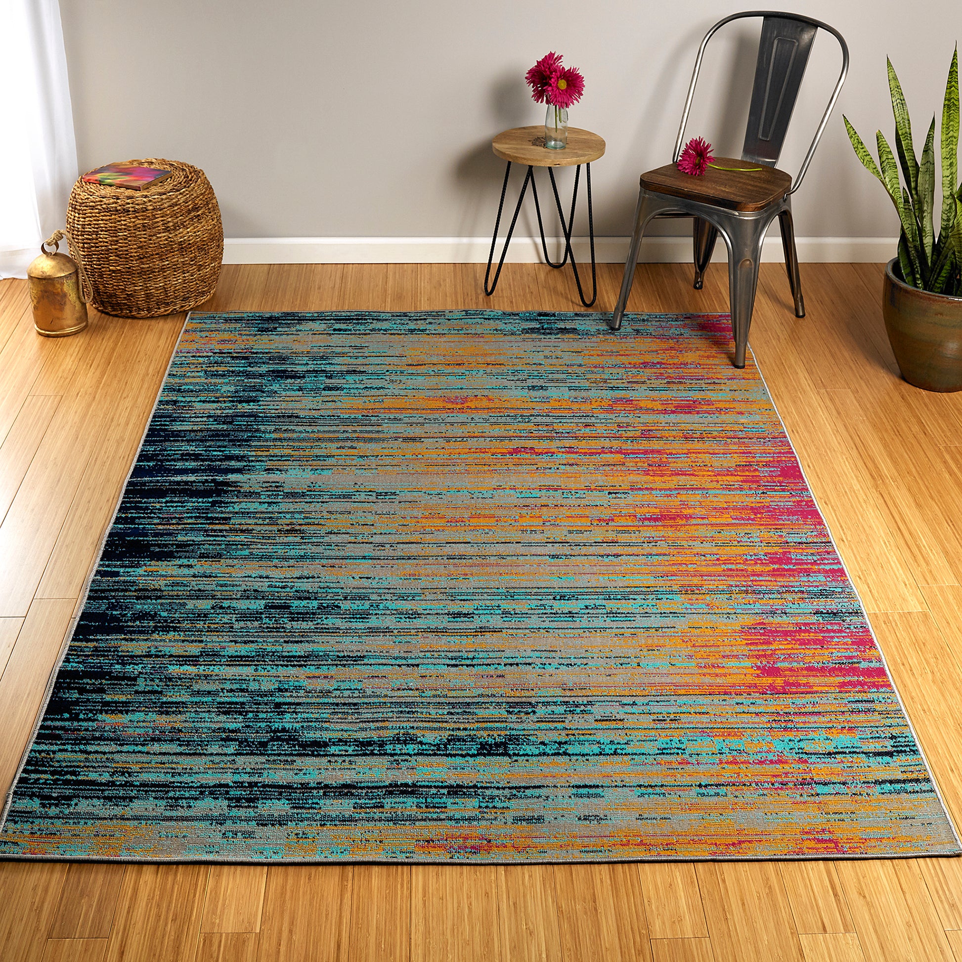 Casual, Modern, Traditional, Transitional, Ikat, Global Inspired, Vintage, Textured Cut Pile 2'2" X 7'6" Runner Multi Polypropylene