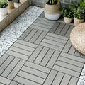 Patio Floor Tiles Pack Of 11 Wpc Wood Plastic Composite Patio Deck Tiles Diy Interlocking Decking Tiles, Quick Deck Floor Tile, Court Tile, Water Resistant Indoor Outdoor 11.8