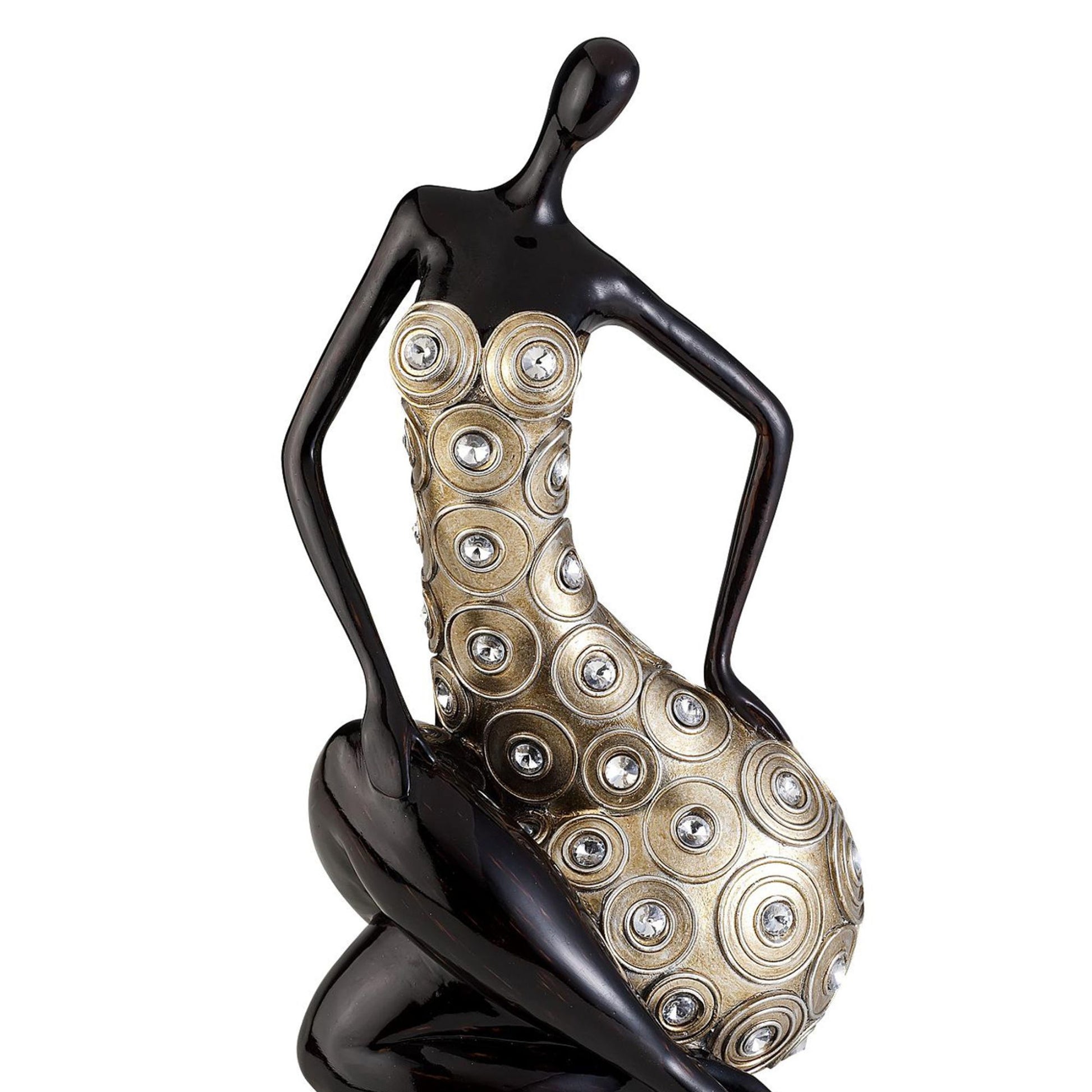 12.25" Tall Polyresin Decorative Sitting Woman Statue" Twilight" Multicolor Polyresin